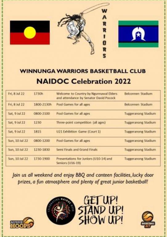 Winnunga Warriors Basketball club - NAIDOC celebration 2022