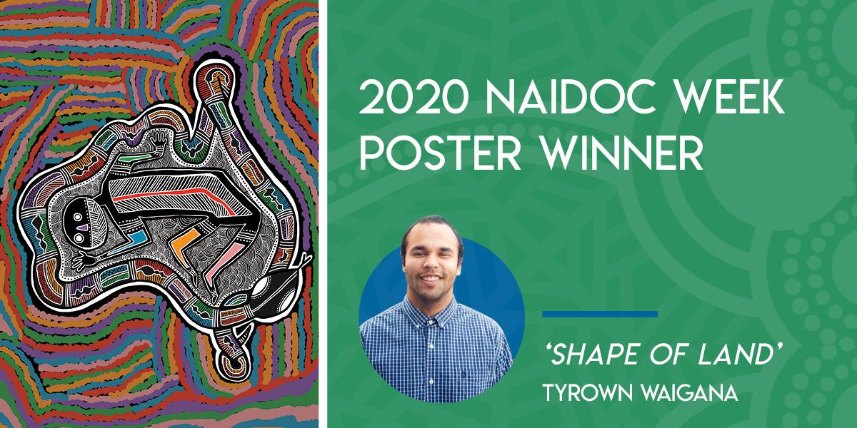 2020 NAIDOC Week Poster Winner 'Shape of Land' Tyrown Waigana