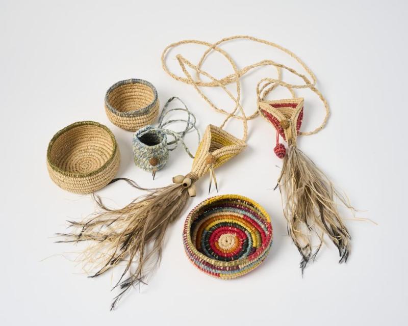 Weavings on display made by Aunty Patsy Doolan