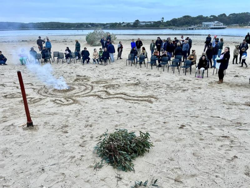 small fire on the beach