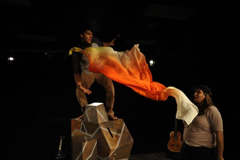 a man performs