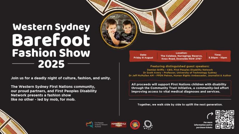 Western Sydney Barefoot fashion show flyer