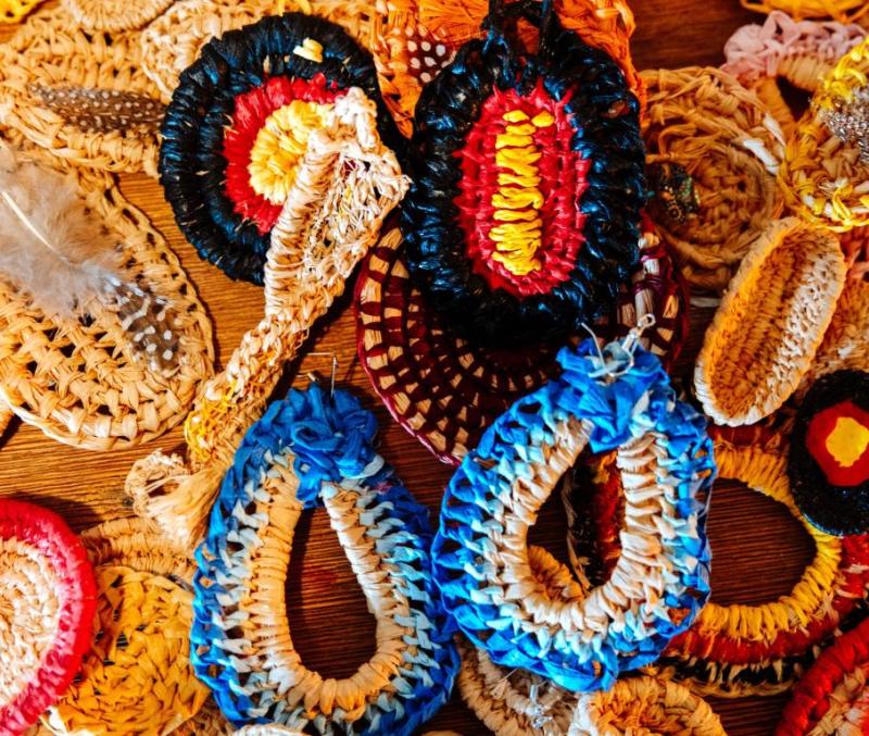 decorations made of weave