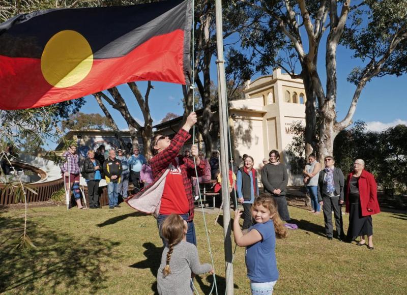 Aboriginal Flag Raising at Kandos Museum Dabee Country Wiradjuri Nation
