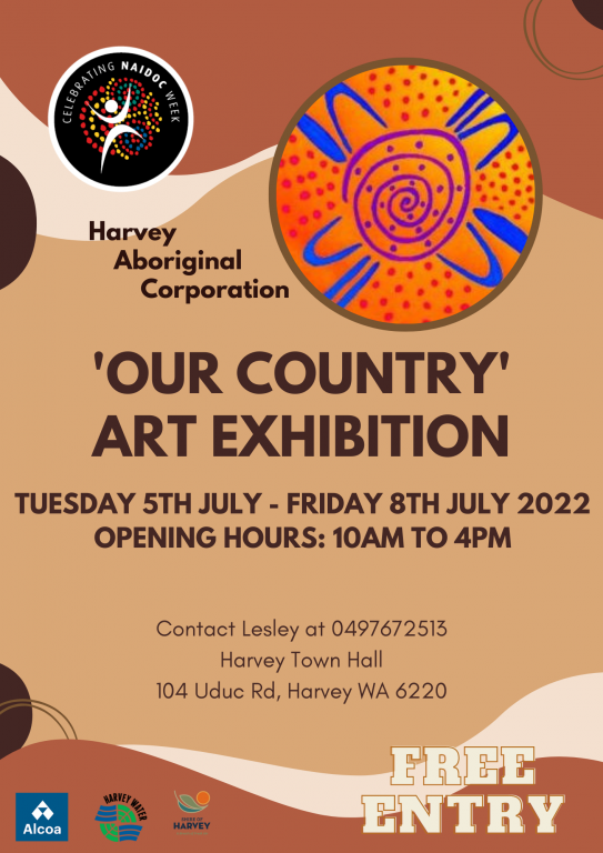Our Country Art exhibition Harvey Town Hall WA