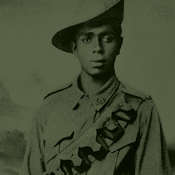 Historic image of an Indigenous Australian soldier