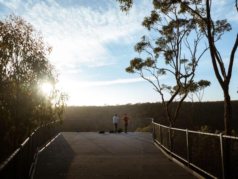 2 people at O' Hares Lookout, Dharawal National Park