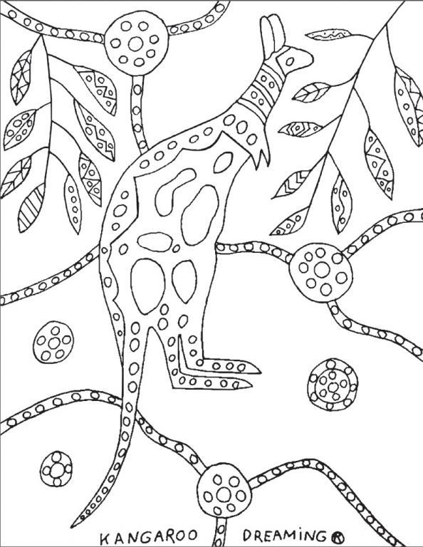 Kangaroo Dreaming Colouring Challenge 