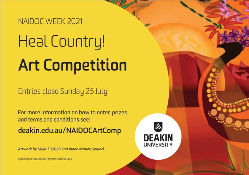 Deakin University NAIDOC Week 2021 Heal Country! Art Compeition - Artwork by Milla T, 2020 2nd place category winner
