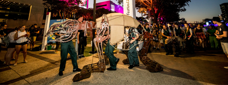 Diprotodon Puppet by Dead Puppets Society at the Brisbane Festival Night Show