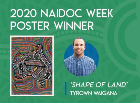 2020 NAIDOC Week Poster Winner 'Shape of Land' Tyrown Waigana